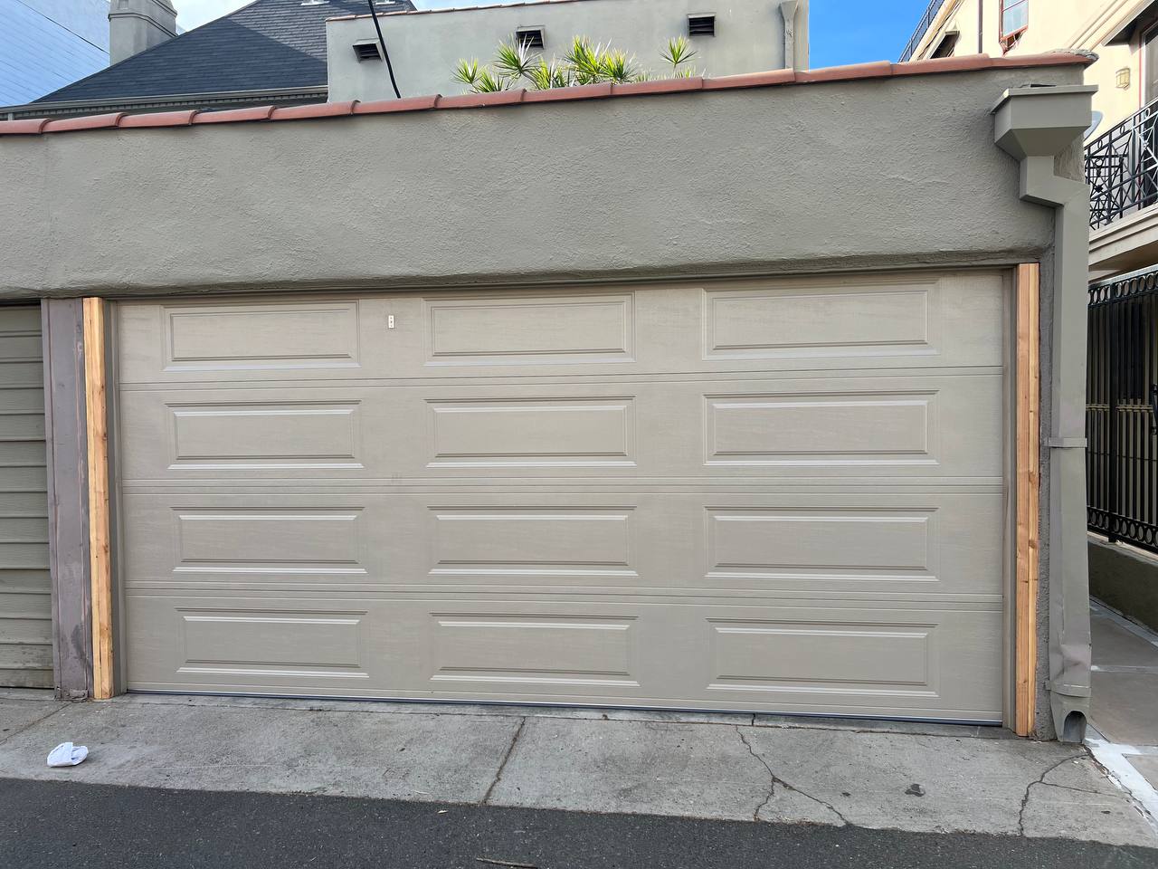 New sectional garage door after conversion in Beverly Hills