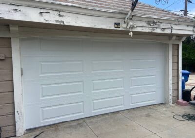 White sectional garage door installation