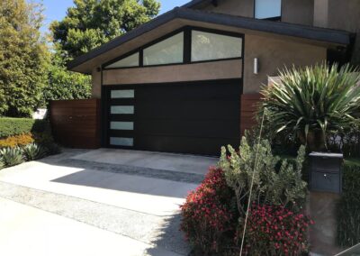 Black modern garage door installation